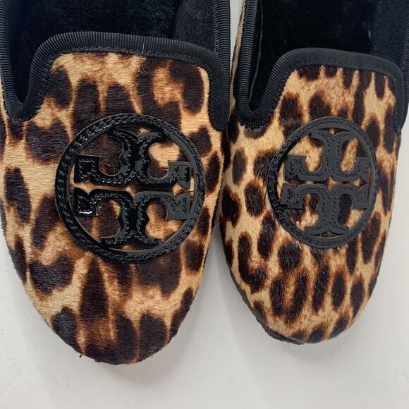 Tory Burch Billy calfhair leopard print slipper flats - Picture 4 of 9